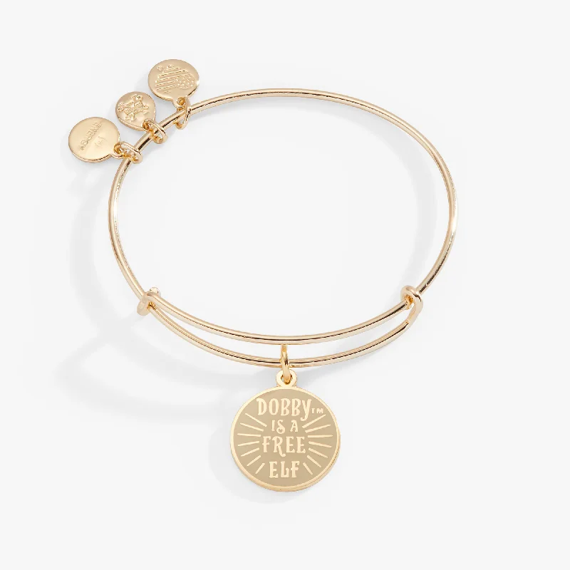 women's bracelets romantic heart design -Harry Potter™ 'Dobby is a Free Elf' Charm Bangle Bracelet