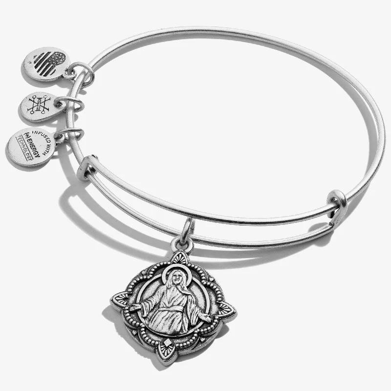 women's bracelets anniversary gift -Jesus Charm Bangle