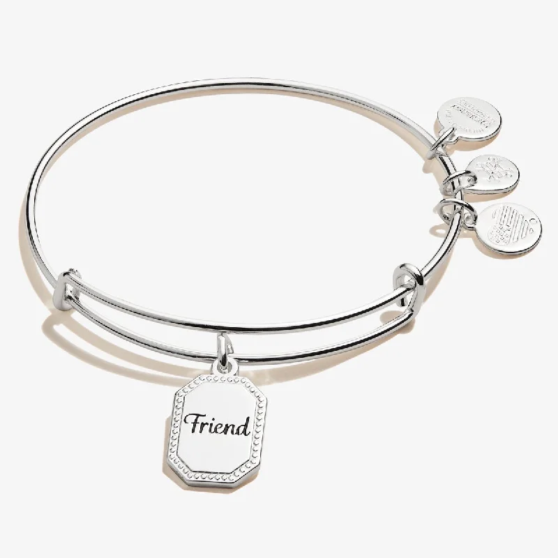 women's bracelets best seller -Friend, 'United by Soul, Let the Good Times Roll' Charm Bangle