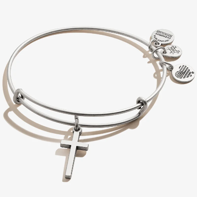 women's bracelets butterfly charm -Cross Charm Bangle