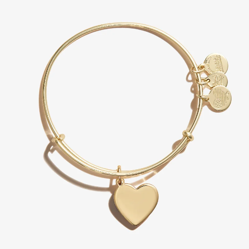 women's bracelets rose gold -Heart Charm Bangle