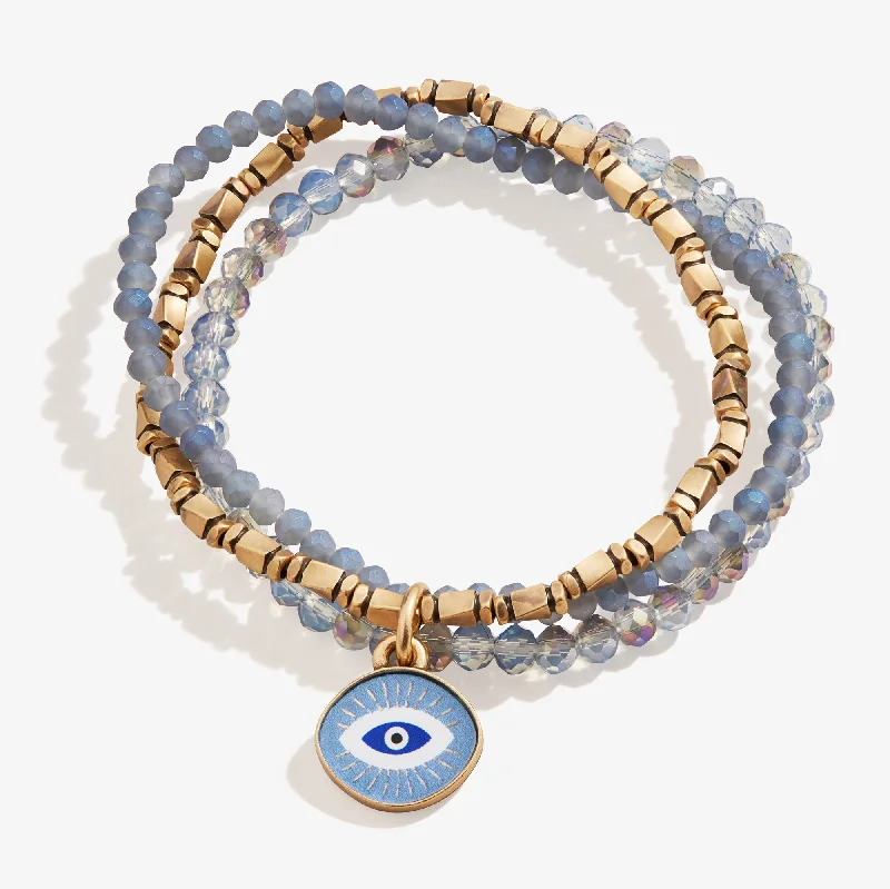 women's bracelets adjustable cuff bracelet -Evil Eye Stretch Bracelet Trio