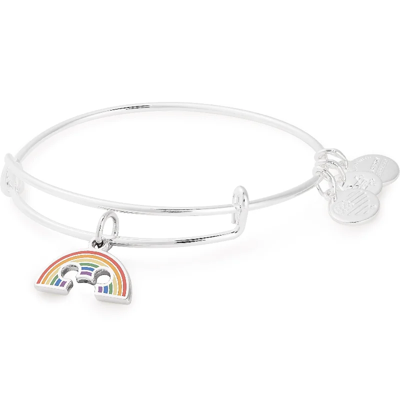 women's bracelets emerald -Disney® Rainbow Mickey Charm Bangle