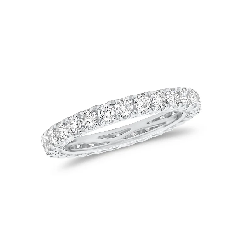 women's engagement rings statement solitaire -Four Prong-Set Diamond Eternity Wedding Band