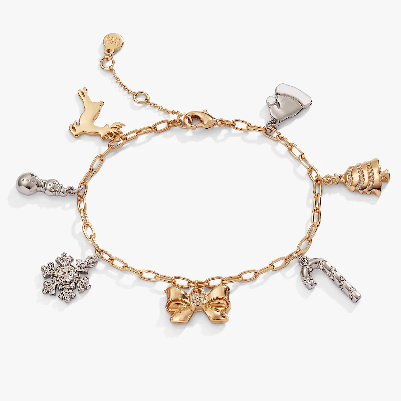 women's bracelets mixed metals -Holiday Cheer Multi-Charm Bracelet