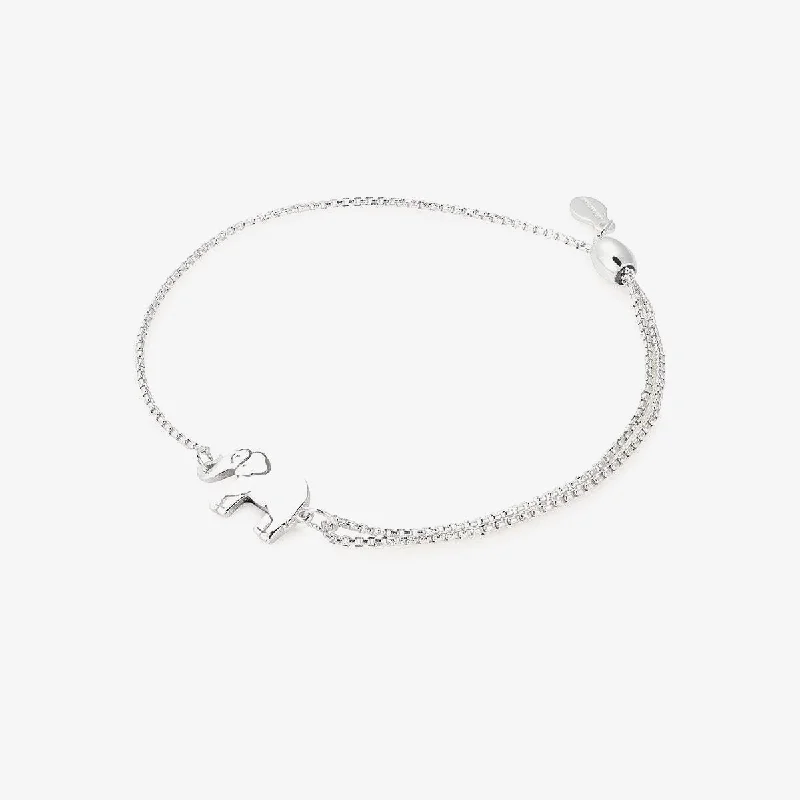 women's bracelets luxury diamond cut -Elephant Pull Chain Bracelet