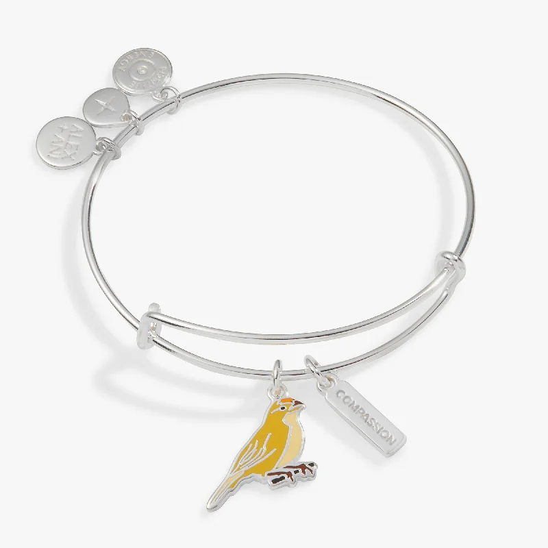 women's bracelets zodiac sign -Compassion Yellow Canary Duo Charm Bangle