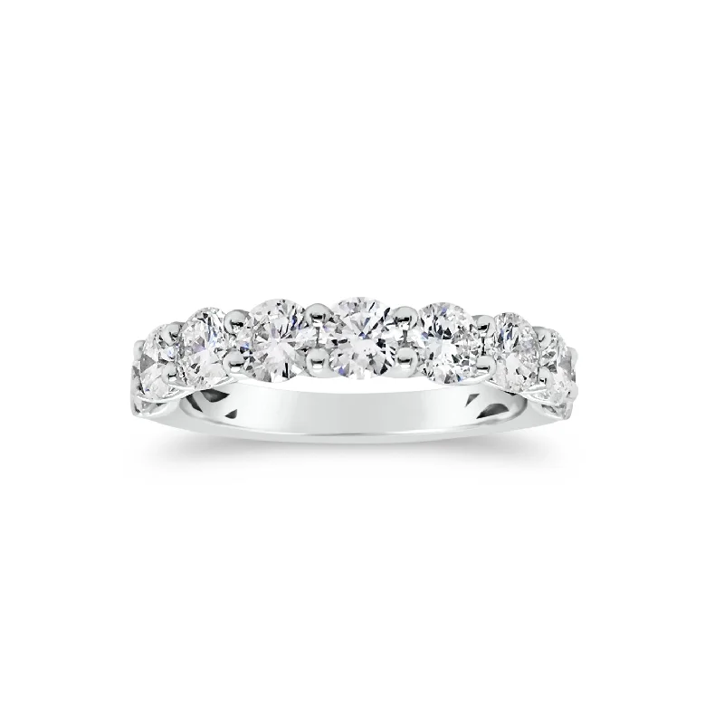 women's engagement rings double halo -Shared Prong-Set Diamond Wedding Band