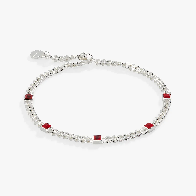 women's bracelets elegant touch -July Birthstone Ruby Curb Chain Bracelet