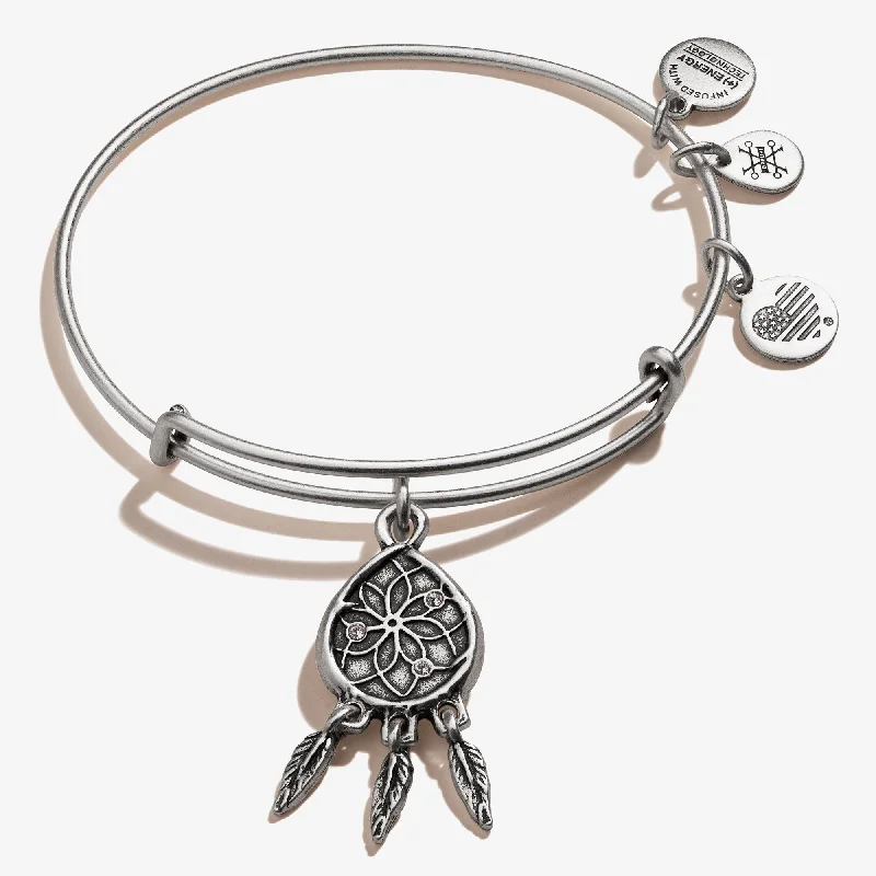 women's bracelets anniversary gift -Dreamcatcher Charm Bangle