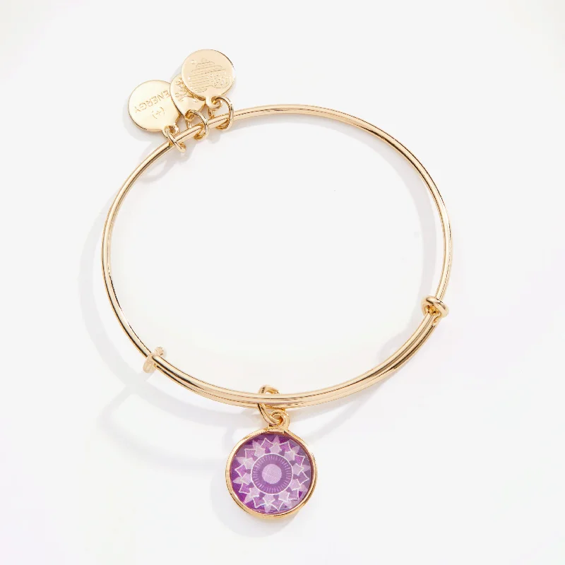 women's bracelets luxury diamond cut -Crown Chakra Charm Bangle Bracelet