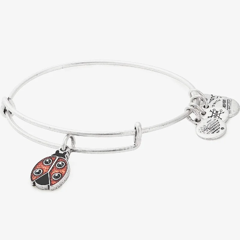 women's bracelets perfect for gifting -Ladybug Charm Bangle