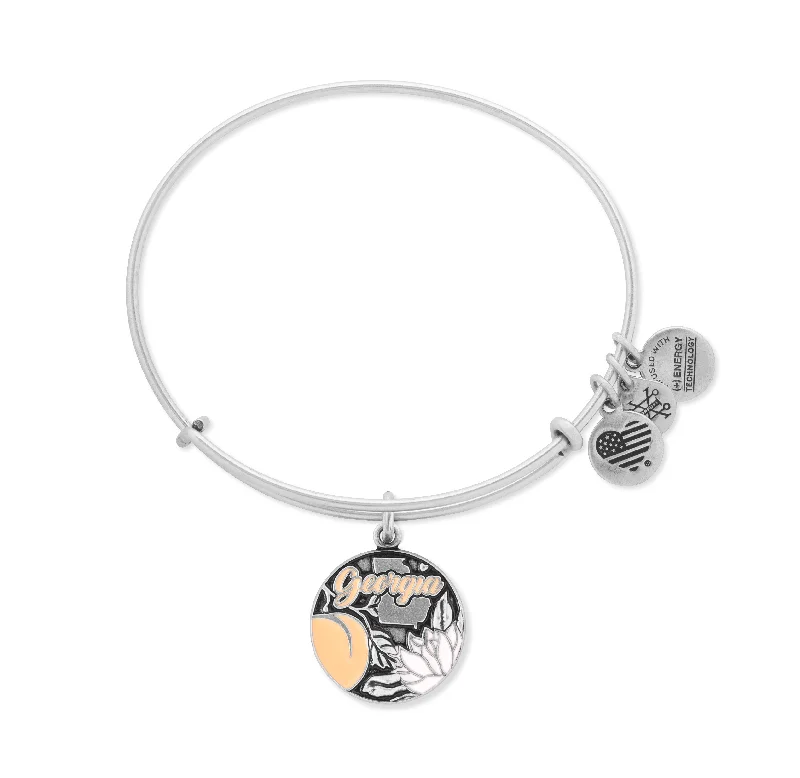 women's bracelets crystal-studded bangle -Georgia Peach Charm Bangle