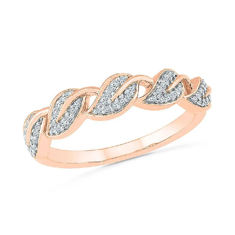 women's engagement rings designer brand -Stackable Wedding Band with Diamond Leaf Design