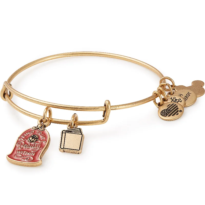 women's bracelets celestial moon and stars -Disney® Belle 'Find True Beauty Within' Duo Charm Bangle