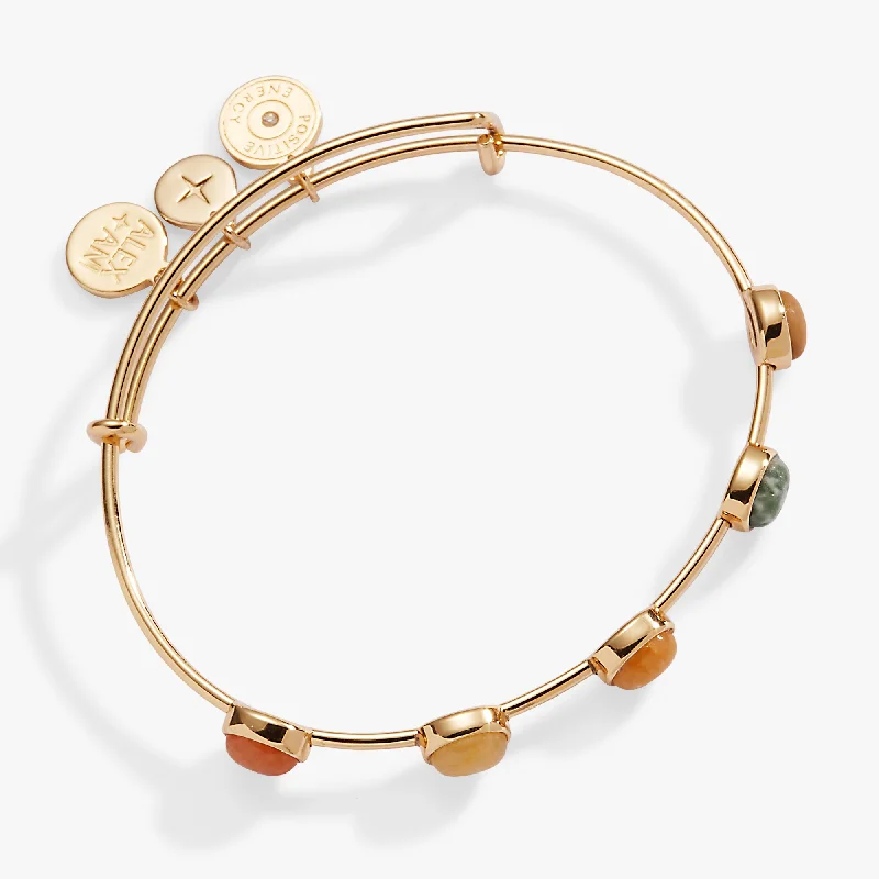 women's bracelets minimalist bar cuff -In-Line Semi-Precious Gemstone Bangle