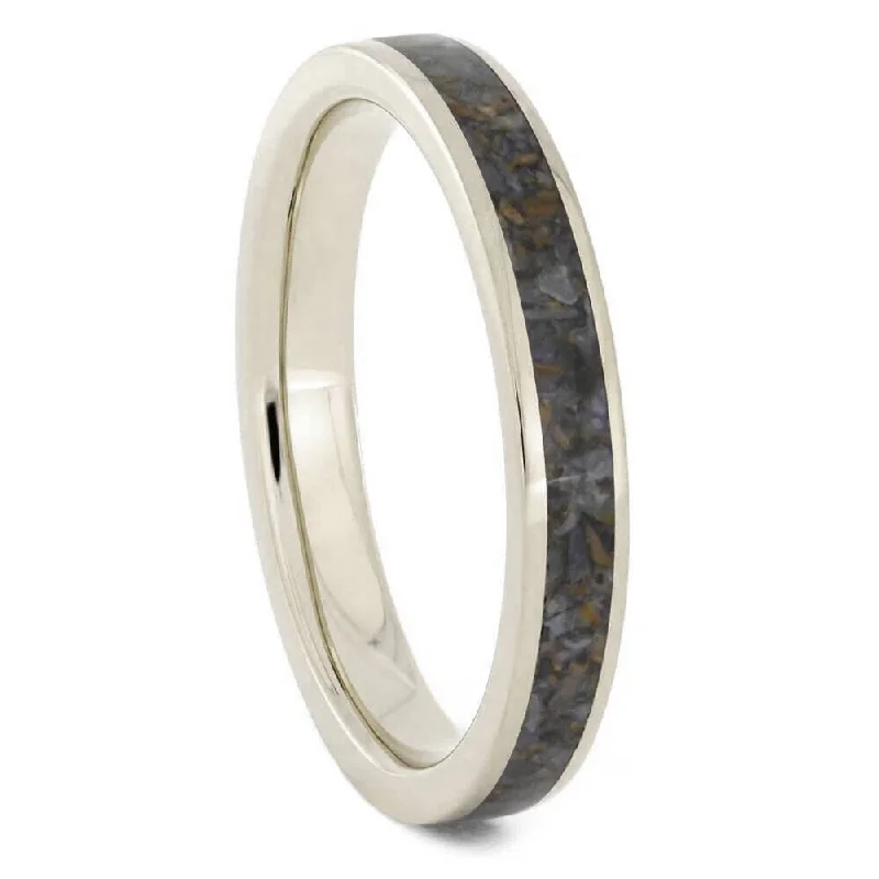 women's engagement rings eco-friendly materials -Dinosaur Bone Women's Wedding Band, 3.5mm Ring