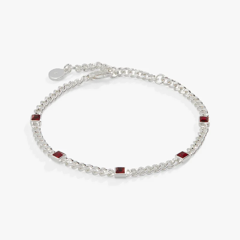 women's bracelets best seller -January Birthstone Scarlet Curb Chain Bracelet