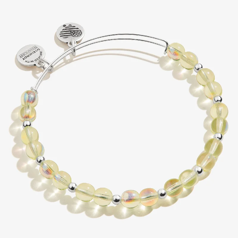 women's bracelets moon and sun -Iridescent Beaded Bangle, Seafoam