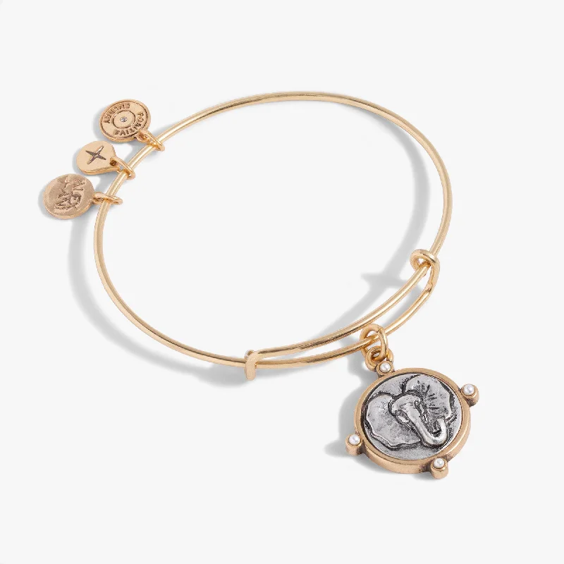 women's bracelets elegant touch -Elephant Charm Bangle