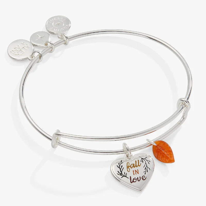 women's bracelets handcrafted design -Fall in Love Charm Bangle