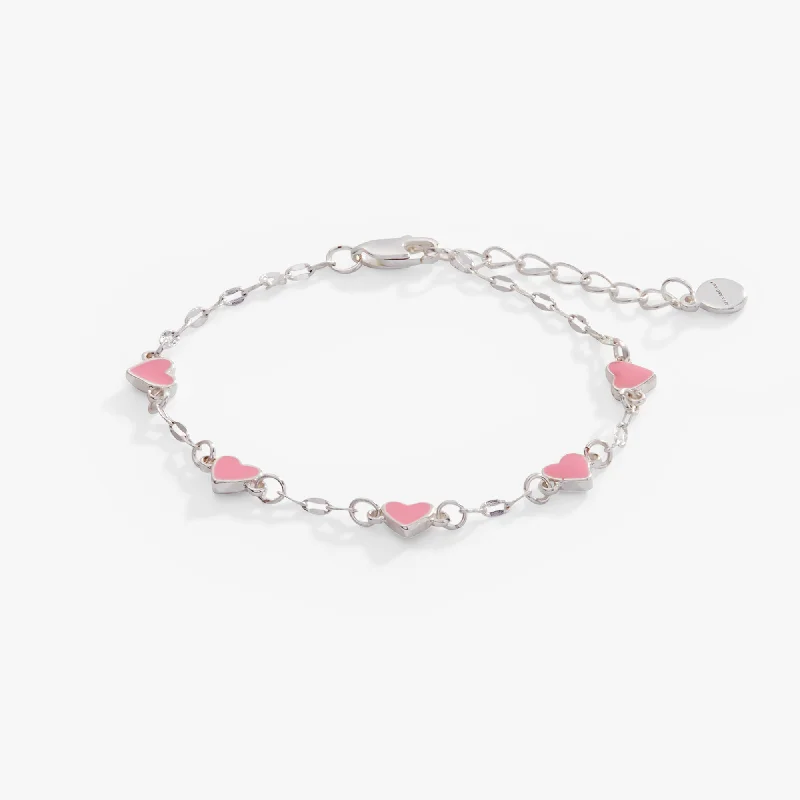 women's bracelets statement piece -Hearts Chain Bracelet, Adjustable