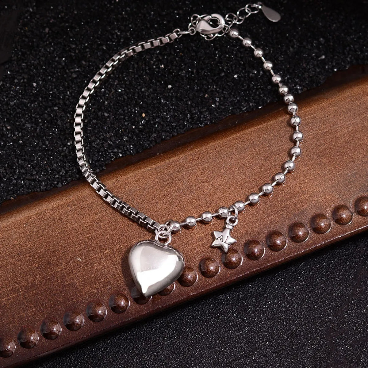 women's bracelets mixed metals -Copper Hip-Hop Heart Shape Bracelets