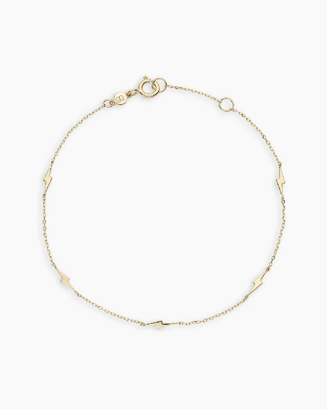 women's bracelets crystal-studded bangle -14k Gold Bolt Bracelet