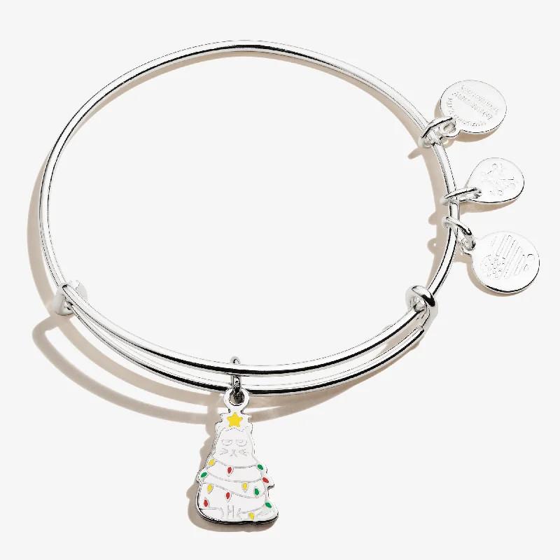 women's bracelets casual everyday wear -Holiday Cat Charm Bangle, Color