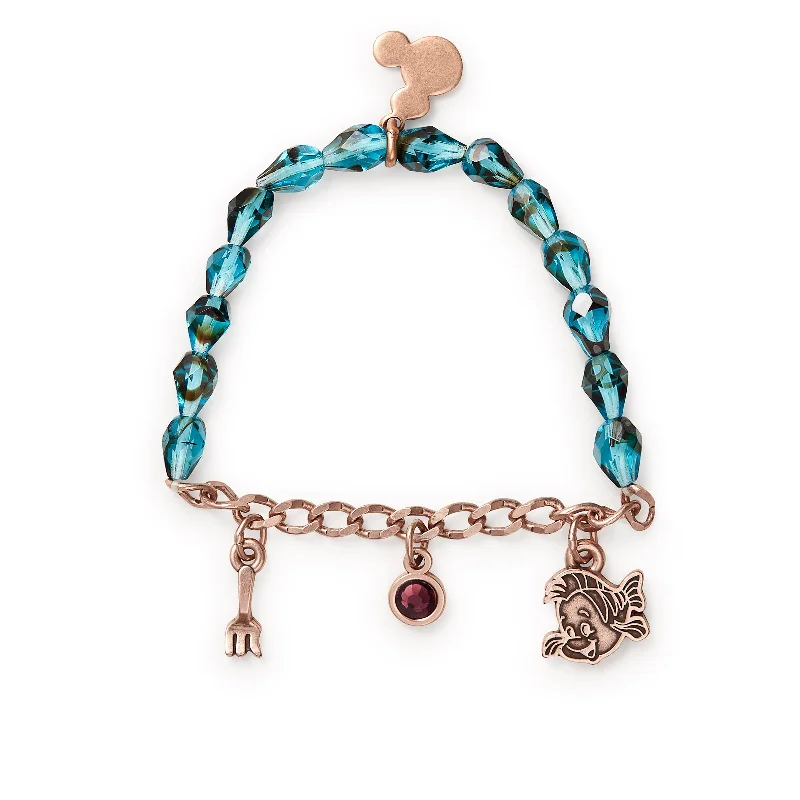 women's bracelets perfect for gifting -Disney® Ariel Multi-Charm Stretch Bracelet