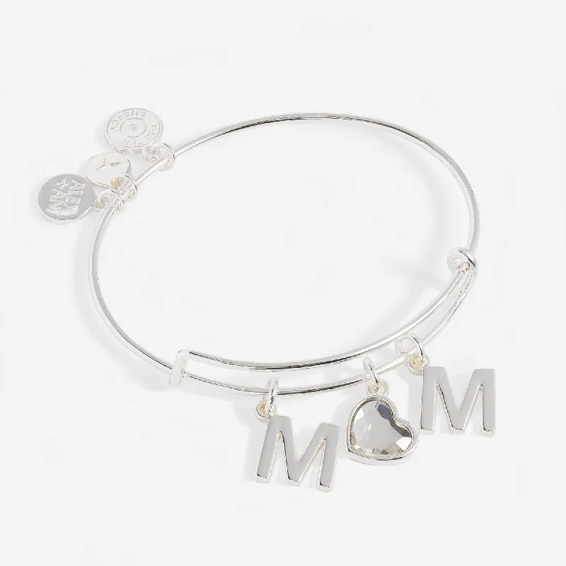 women's bracelets bangle with charms -Crystal Mom Bangle