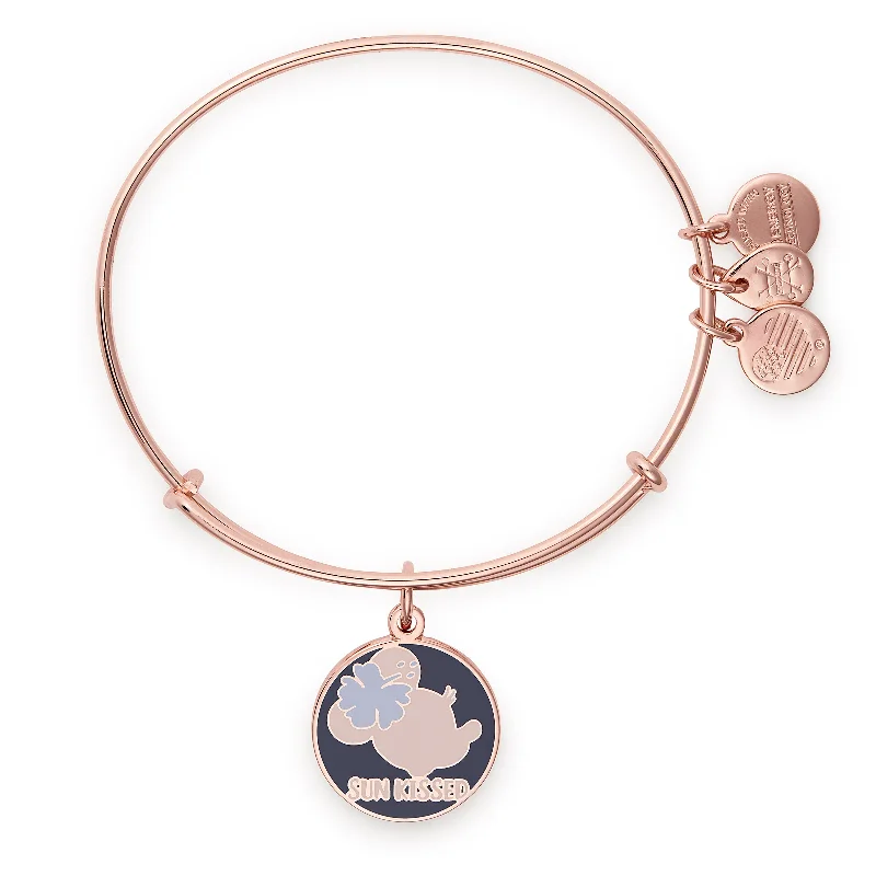 women's bracelets personalized initial charm -Disney® Hawaiian Minnie Mouse Charm Bangle