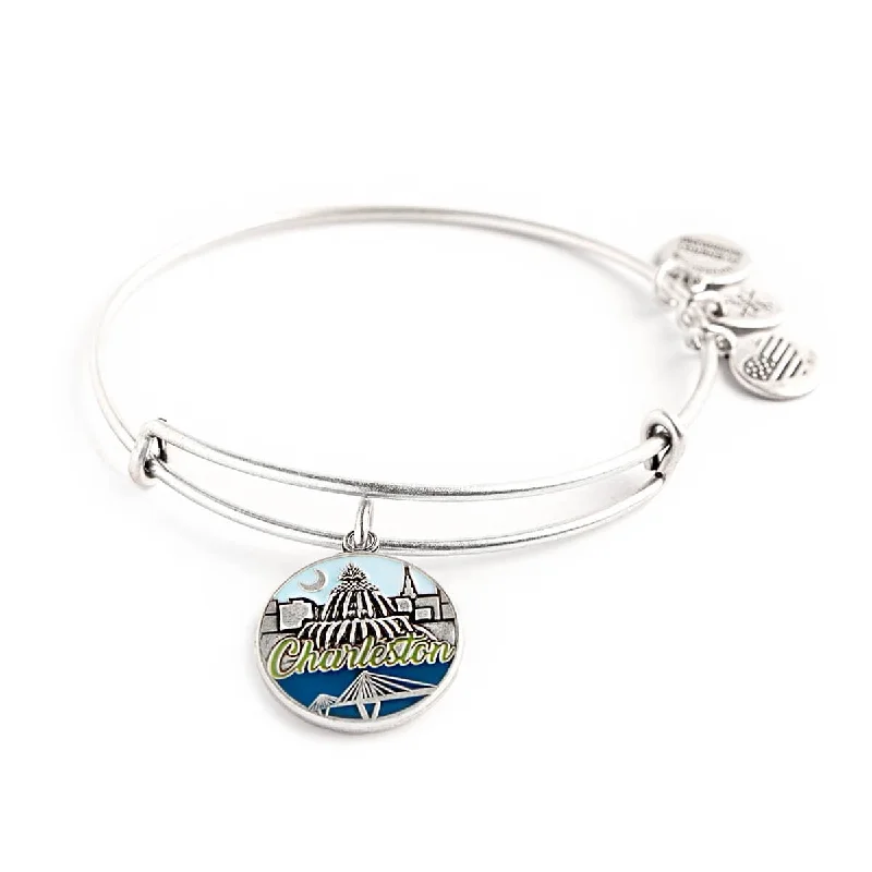 women's bracelets delicate twisted design -Charleston South Carolina Charm Bangle