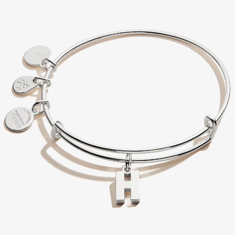 women's bracelets bohemian charm bracelet -Initial H Charm Bangle