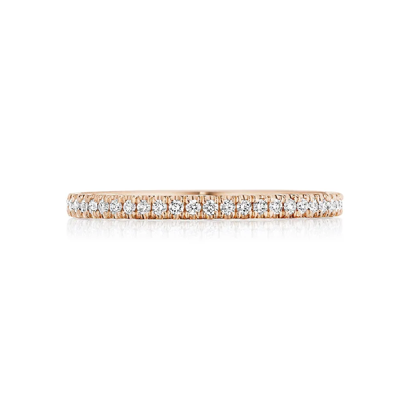 women's engagement rings eternity band -Tacori Coastal Crescent French Pave Diamond Wedding Band