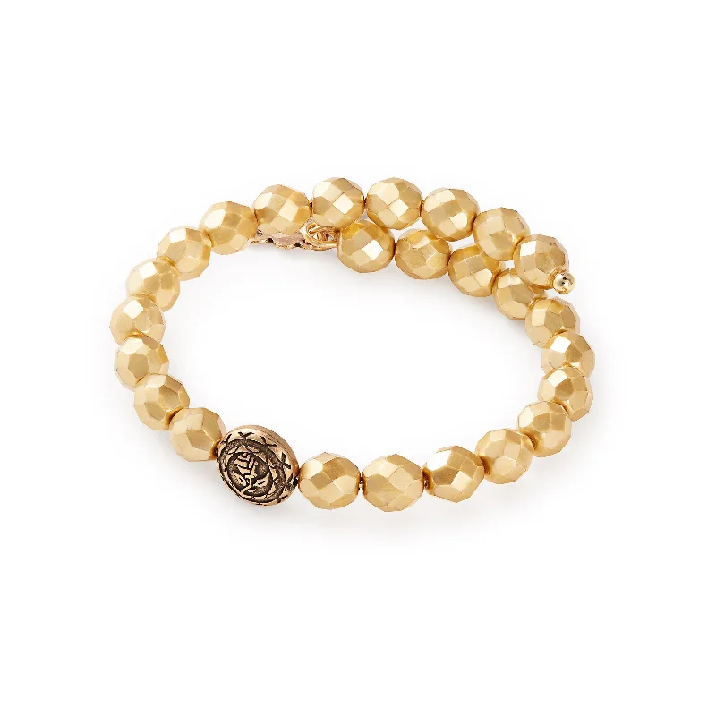 women's bracelets high-polish finish -Disney® Belle Pearl Wrap Bracelet