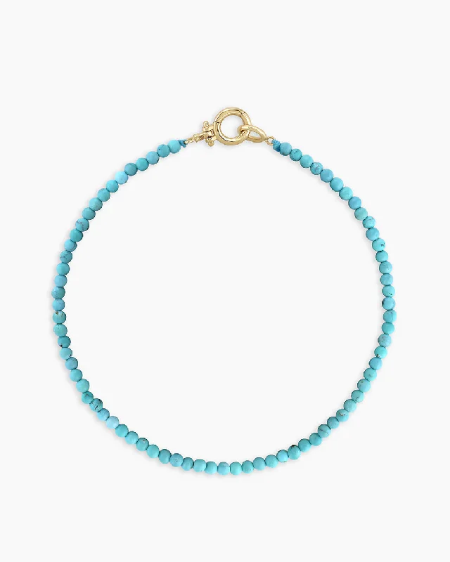 women's bracelets engraved love message -14k Gold Mini Turquoise Bracelet