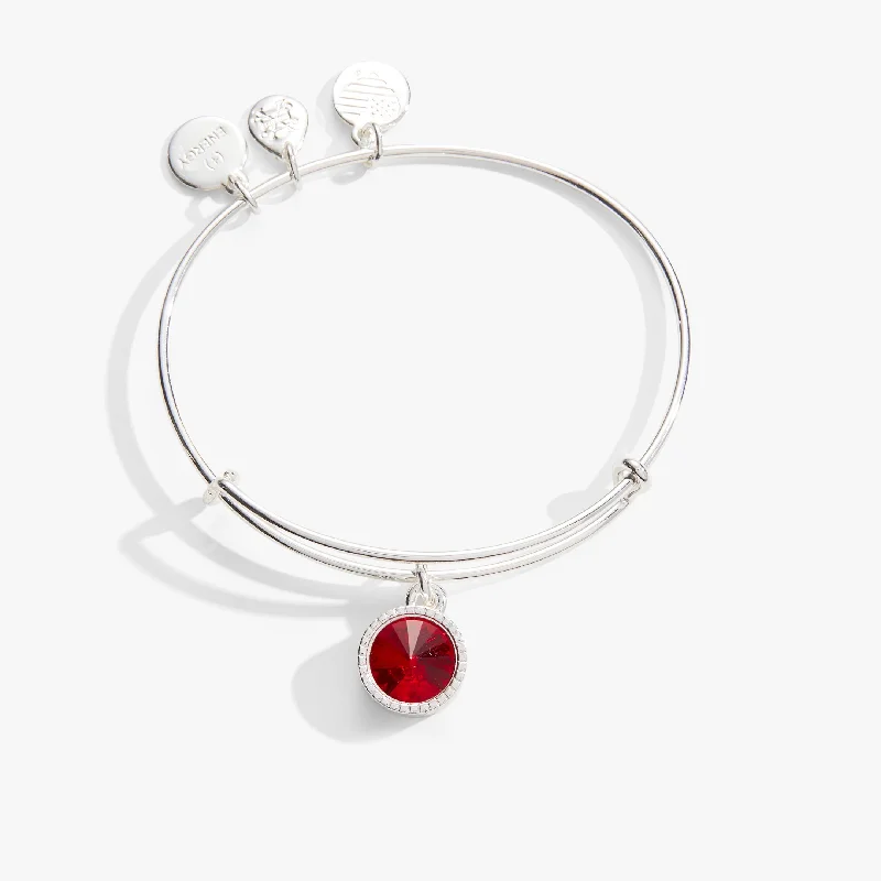 women's bracelets bold statement -July Birthstone Charm Bangle, Ruby