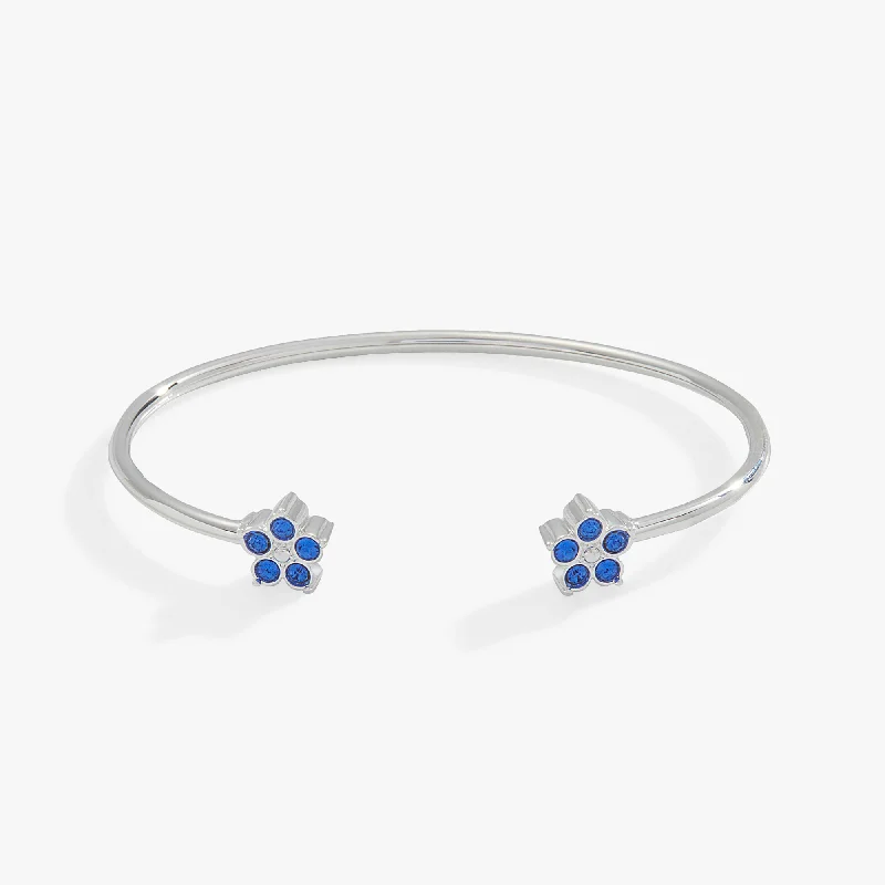 women's bracelets premium quality -Crystal Forget-Me-Not Flower Flex Cuff