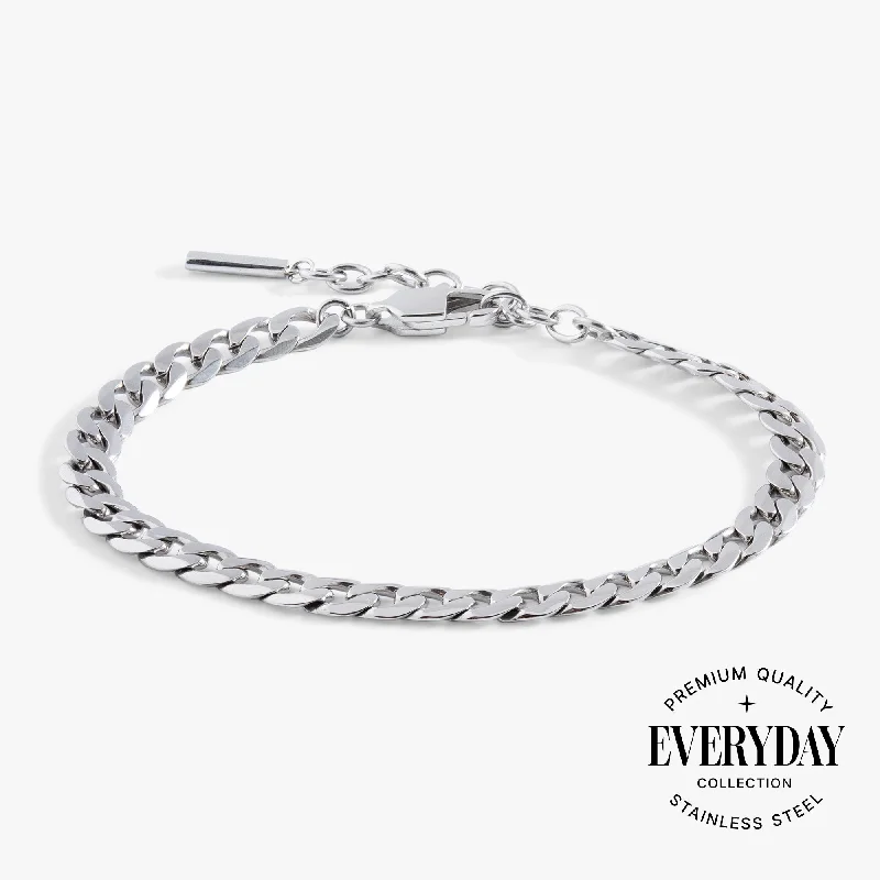 women's bracelets modern contemporary -Everyday Flat Curb Chain Bracelet