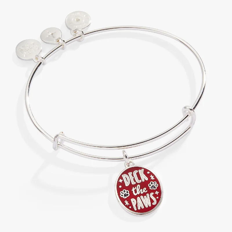 women's bracelets art deco style -Deck the Paws Charm Bangle