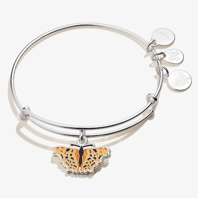 women's bracelets adjustable size -Comma Butterfly Charm Bangle