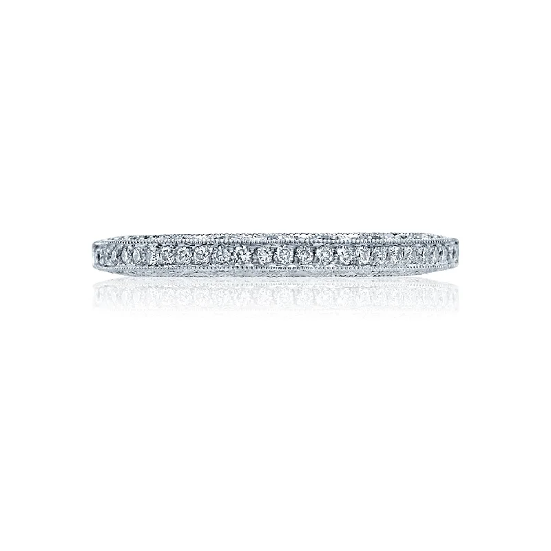 women's engagement rings eternity circle -Tacori Classic Crescent Pave Diamond Wedding Band