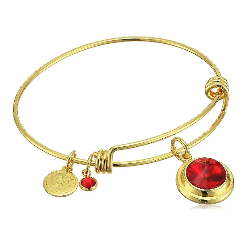 women's bracelets mixed metals -July Crystal Charm Bangle, Halos & Glories