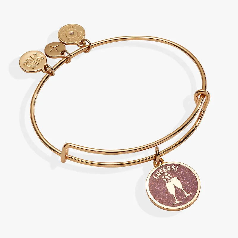 women's bracelets minimalist charm -Happy New Year Cheers Bangle