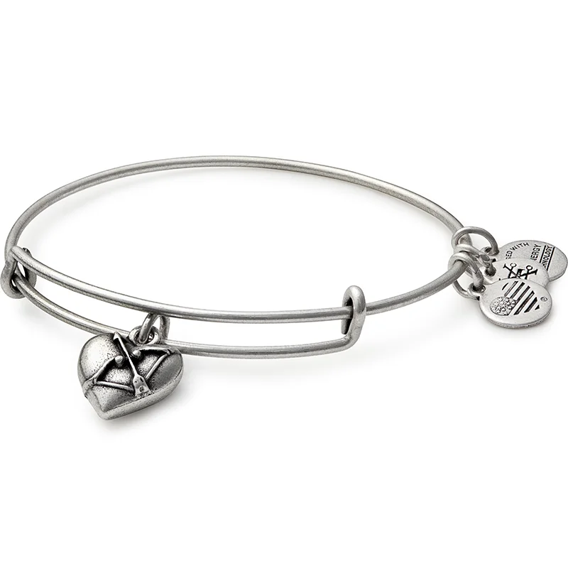 women's bracelets delicate chain -Cupid's Heart II Charm Bangle