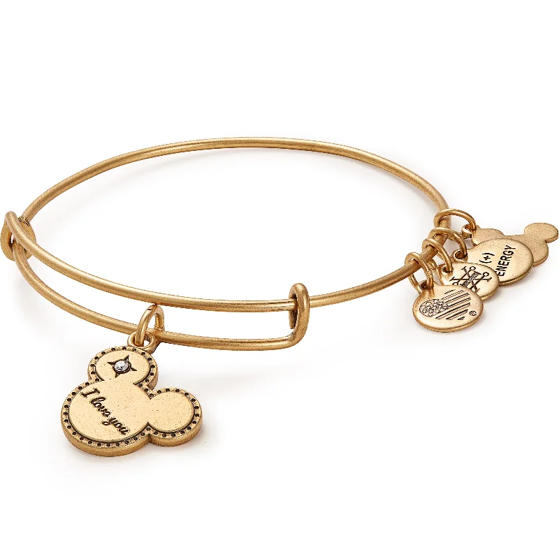 women's bracelets simple wire cuff -Disney® Mickey Mouse 'I Love You' Charm Bangle