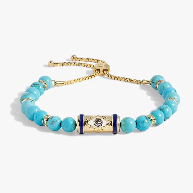 women's bracelets geometric cutout -Evil Eye Bolo Bracelet