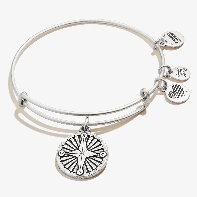 women's bracelets infinity symbol -Compass Charm Bangle