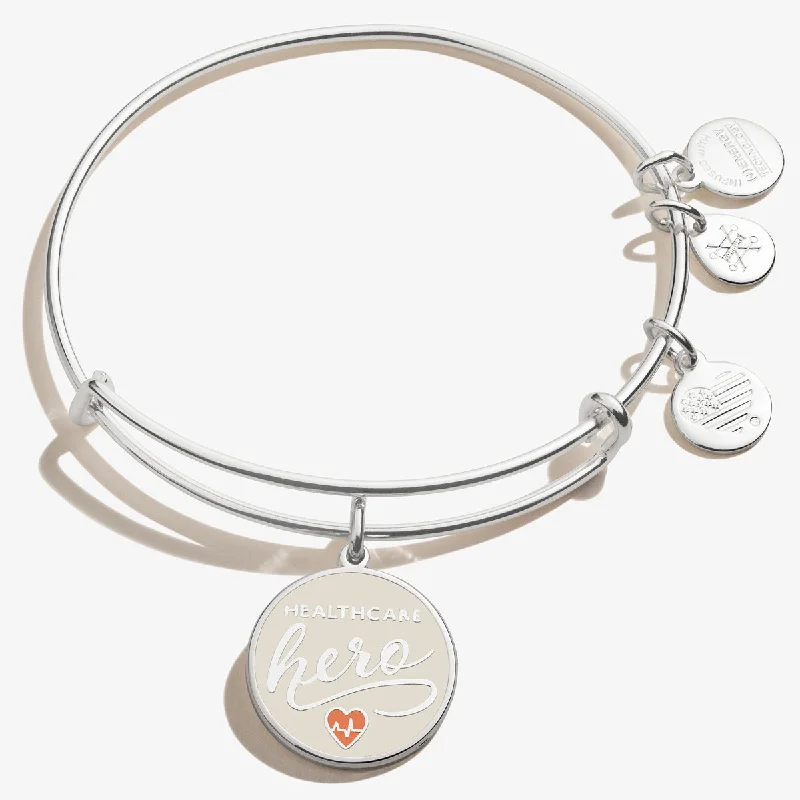 women's bracelets elegant stretch bracelet -Healthcare Hero Charm Bangle